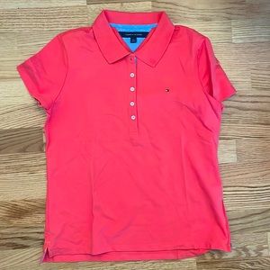 Tommy Hilfiger coral polo, size large women’s